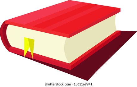 Red book, illustration, vector on white background.