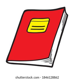 red book illustration,isolated on white background for education,top view