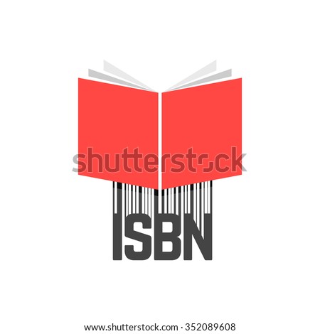 red book with isbn bar code. concept of booklet, ebook, commercial standard literature, open book logo, press. isolated on transparent background. flat style trend modern logotype design vector illustration