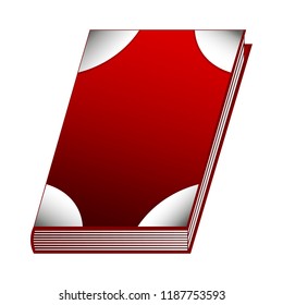 Red Book isolated on white background. Ancient Book with Alchemy Recipes and Mystic Spell Enchantments. Isolated GUI Design Elements. Vector Illustration for Your Design, Game, Card, Web. 