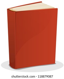 Red Book Isolated On White/ Illustration of a cartoon standing blank red covered book isolated on white background