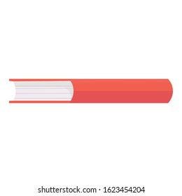 Red Book Isolated On White Illustration of a cartoon standing blank red covered book isolated on white background.