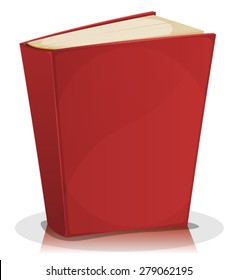 Red Book Isolated On White/
Illustration of a cartoon standing funny blank red covered book isolated on white background
