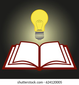 Red book with a light bulb