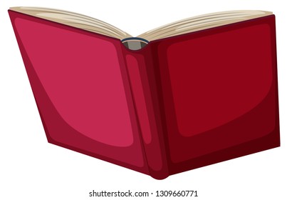 Red book object on white background illustration