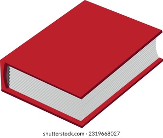 Libro rojo sobre fondo transparente