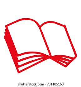red book open in vector
