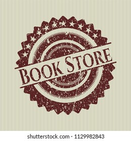 Red Book Store distressed rubber stamp with grunge texture