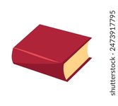 Red book vector illustration, thick red book flat icon, cartoon style image
