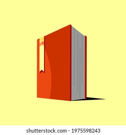 red book vector with small ribbon, stand, object perspective, art, design