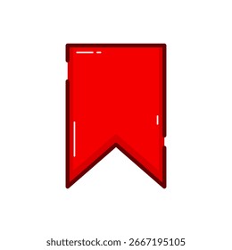 Red Bookmark Icon Isolated on White Background for App and Web Design. Vector Illustration