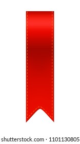 Red bookmark ribbon. Simple bookmarker icon illustration