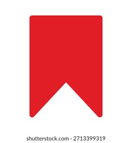 Rotes Lesezeichen-Farbbandtag. Vektorsymbol der Weboberfläche