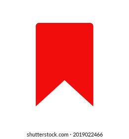 red bookmark sign icon vector on white background