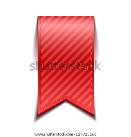 Red bookmarks isolated on white background