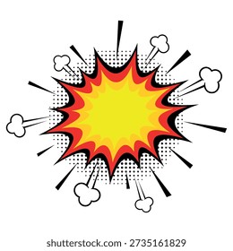 Red Boom Crash Comic Speech Bubbles Vector Template