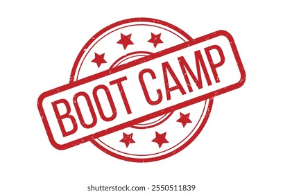 Ilustración vectorial roja del sello del sello de goma del CAMPAMENTO de la BOTA aislada en el fondo blanco