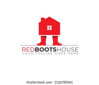 plantilla de logotipo inmobiliario de arranque rojo	
