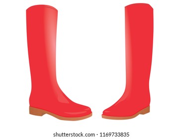 Red boots. vector illustration