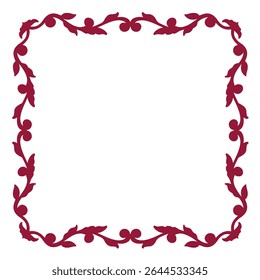 Red border frame deco. Vector art simple line corner signboard