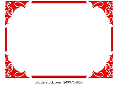 Red Border Frame Ornament Design Decoration