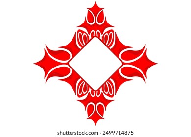 Red Border Frame Ornament Design Decoration