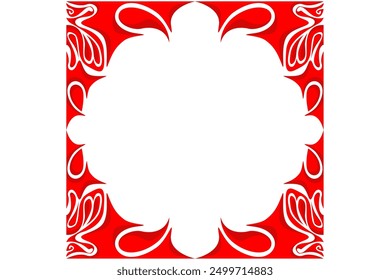 Red Border Frame Ornament Design Decoration