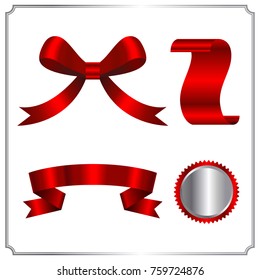 red border tag label collection set