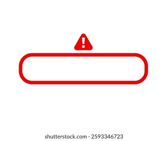 Red bordered outline with warning sign featuring an exclamation mark. represents caution and alert.