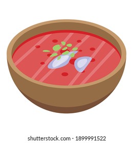 Red borscht icon. Isometric of red borscht vector icon for web design isolated on white background