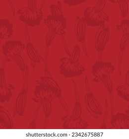 Diseño de patrones sin costura de la Floral Botánica Roja para textiles de moda, gráficos, fondos y artesanías