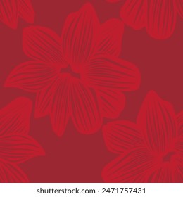 Diseño sin costuras del patrón de la flor botánica roja para los textiles de la moda, los gráficos, los fondos y las artesanías