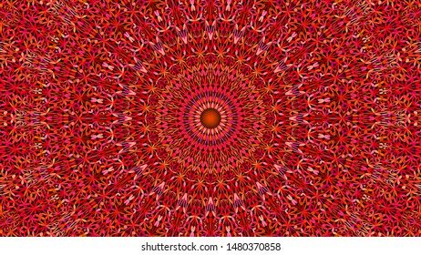 Red botanical kaleidoscope mandala background - abstract bohemian vector ornament wallpaper illustration