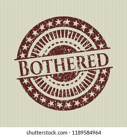 Red Bothered rubber grunge stamp