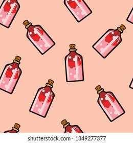 red bottle color pattern .Concept for print, textile, web design