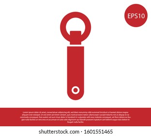 Red Bottle opener icon isolated on white background.  Vector Illustration