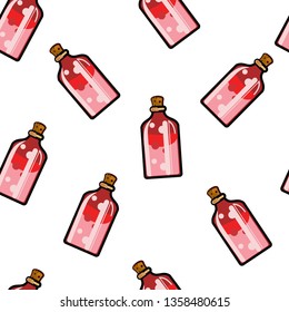 red bottle pattern seamless vector pattern. Concept for textile, web design , print , app