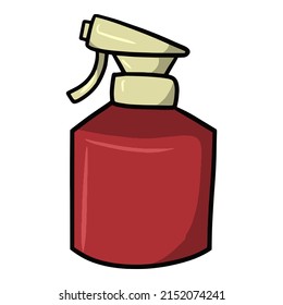 Red Bottle For Spraying Plants, Fertilizer Sprayer, Garden Collection, Cartoon Vector Illustration On A White Background