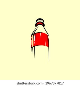 red bottle vector design on yellow background