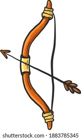 Red bow and arrow,illustration,vector on white background