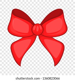 Red bow in cartoon style isolated on background for any web design 