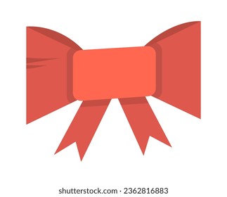 red bow. cartoon bow tie isolated on white background, holiday party decoration. vector cartoon flat minimalistic illustration.
