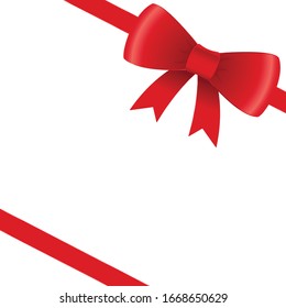  Red bow for celebration christmas and birthday, flat design isolated on white background,bow  for business and design. Design elements