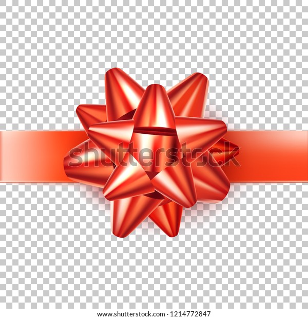 Red Bow Celebration Decoration Realistic Elegant Royalty Free