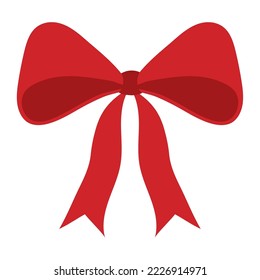 red bow christmas hand drawn icon isolated