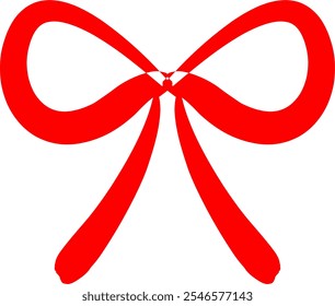 Red bow Christmas icon decoration 