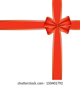 red bow  christmas ribbon vector background  holiday present gift