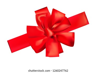 Red bow christmas vector for gifts