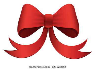 Red Bow - Christmas Vector Illustration