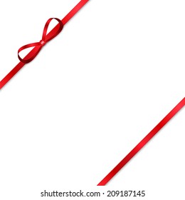 Red bow for decorating gifts isolated on white background